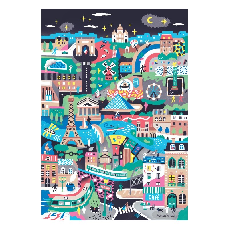 Puzzle 1000 piese Pieces & Peace - Antoine Corbineau: Monuments of Paris (Pieces-Peace-F-00251)