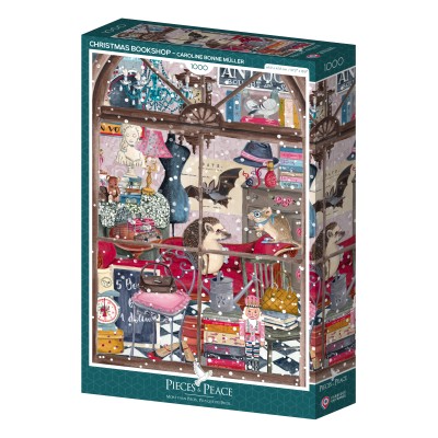 Puzzle 1000 piese Pieces & Peace - Caroline Bonne Müller: Christmas Bookshop (Pieces-Peace-F-00259)