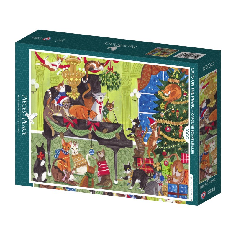 Puzzle 1000 piese Pieces & Peace - Caroline Bonne Müller: Cats on the Piano (Pieces-Peace-F-00260)