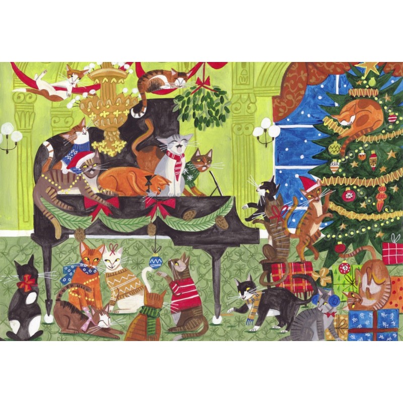 Puzzle 1000 piese Pieces & Peace - Caroline Bonne Müller: Cats on the Piano (Pieces-Peace-F-00260)