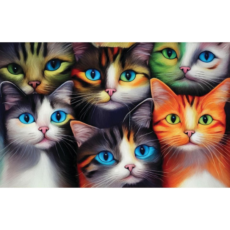 Puzzle 550 piese SunsOut - Peggy Collins: Six Cats the Cat Lady Fantasy (Sunsout-71304)