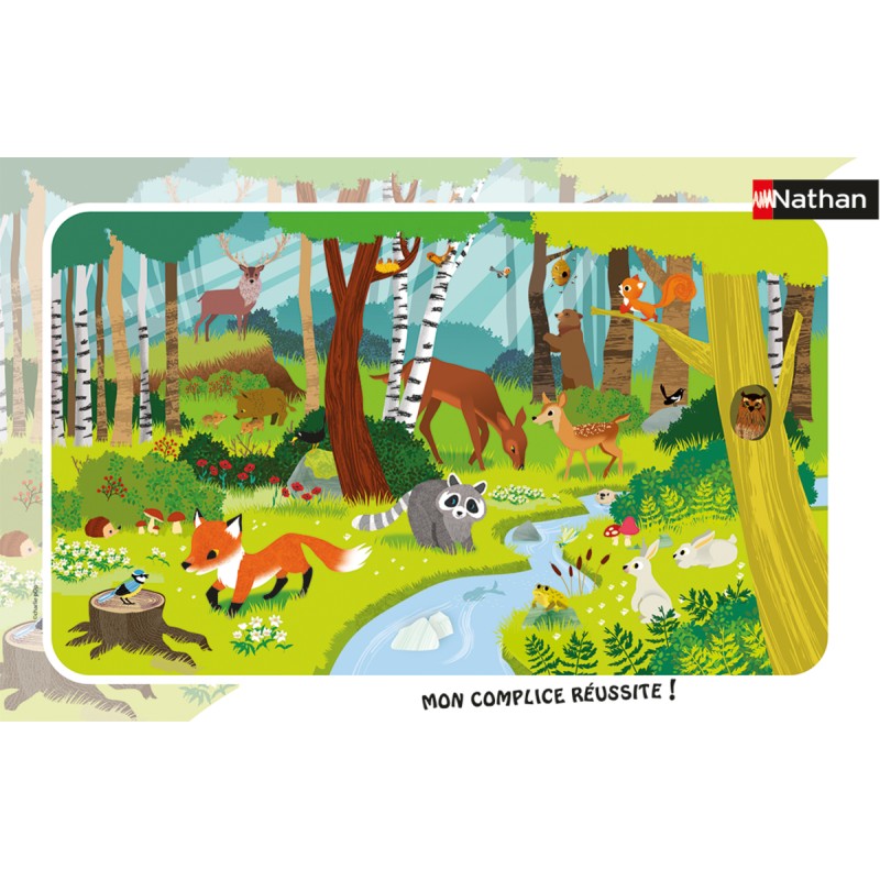 Puzzle 15 piese Nathan - Frame Puzzle - Forest Animals (Nathan-86011)