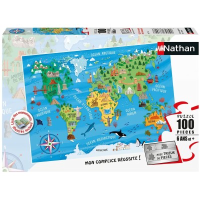 Puzzle 100 piese Nathan - Map of the World (Nathan-86775)