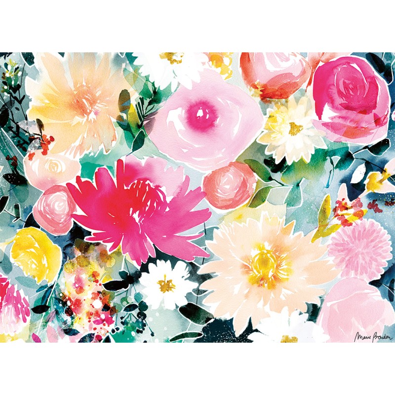 Puzzle 500 piese Nathan - Dahlias and roses / Marie Boudon (Carte blanche coll (Nathan-00956)