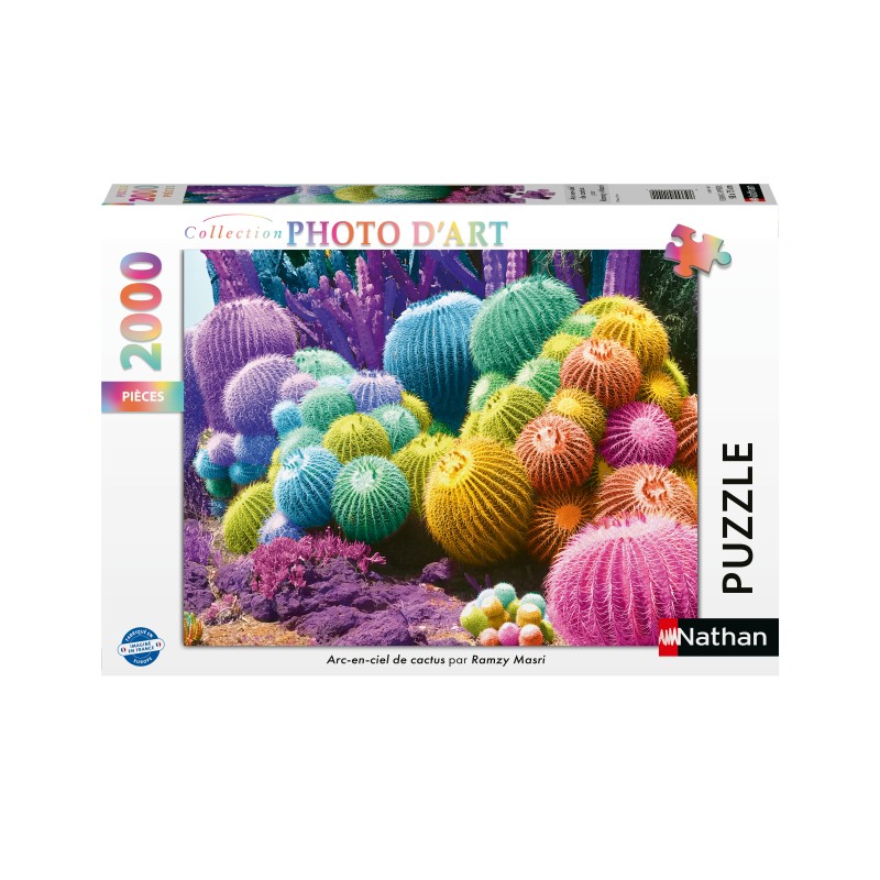 Puzzle 2000 piese Nathan - Cactus Rainbow (Nathan-01142)