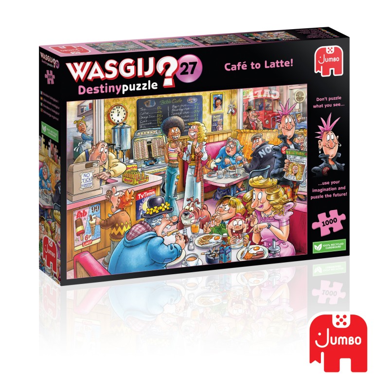 Puzzle 1000 piese Jumbo - WASGIJ DESTINY 27 -Cafe to Latte ! (Jumbo-00596)
