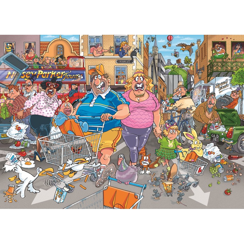 Puzzle 1000 piese Jumbo - Wasgij Original 46 - Middle Aisle Madness! (1000 pi (Jumbo-00505)