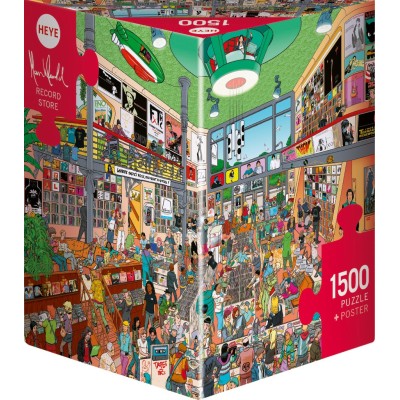 Puzzle 1500 piese Heye - Marc Herold: Record Store (Heye-30086)