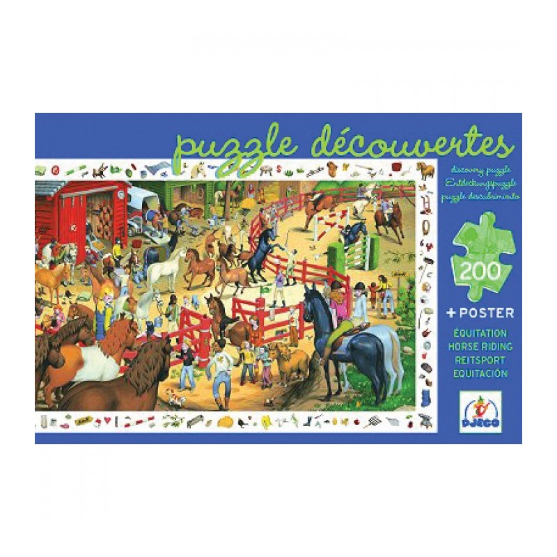Puzzle 200 piese Djeco - Jigsaw Puzzle - 200 Pieces - with a poster and a gam (Djeco-07454)