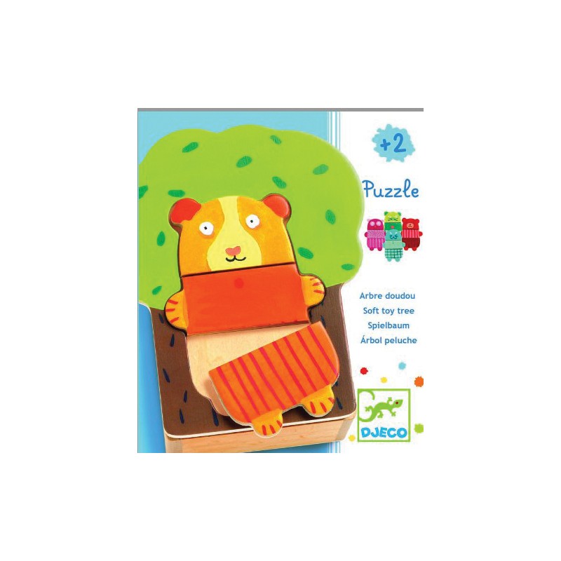 Puzzle 15 piese din lemn Djeco - Cuddly Tree (Djeco-01681)