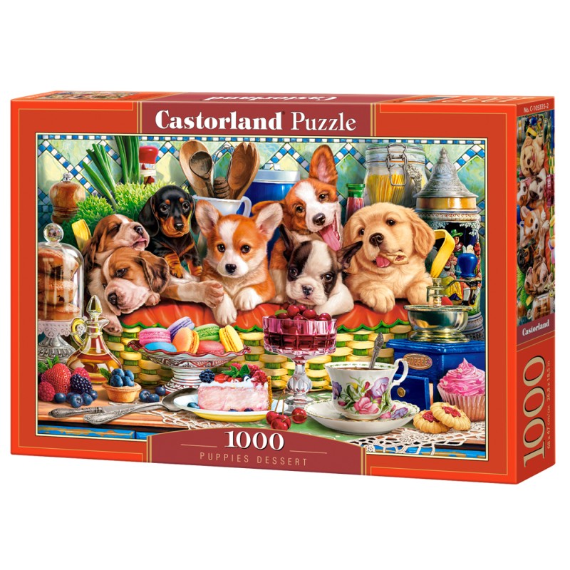Puzzle 1000 piese Castorland - Puppies Dessert (Castorland-105335)