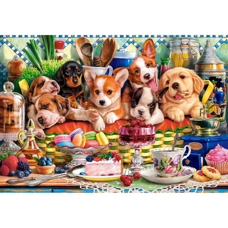 Puzzle 1000 piese Castorland - Puppies Dessert (Castorland-105335)
