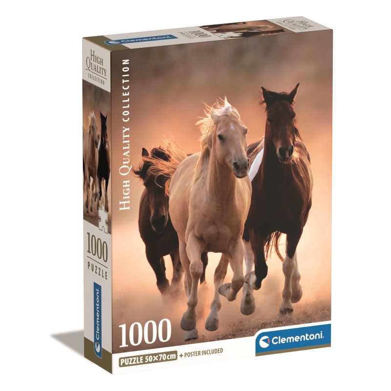 Puzzle 1000 piese Clementoni - Running Horses (Clementoni-39771)
