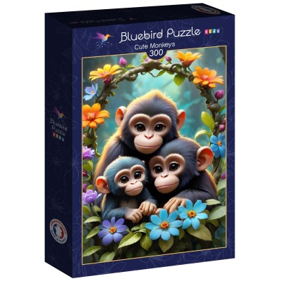 Puzzle 300 piese Bluebird - Cute Monkeys (Bluebird-Puzzle-F-90949)