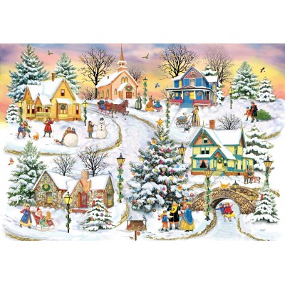 Puzzle 1000 piese Grafika - Rosiland Solomon: Christmas in our Town (Grafika-F-33714) 2