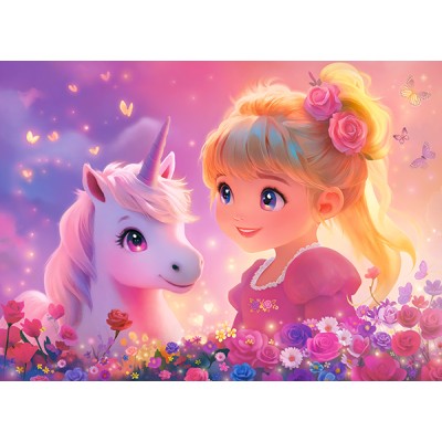 Puzzle 100 piese Castorland - Princess with Unicorn (Castorland-111299)