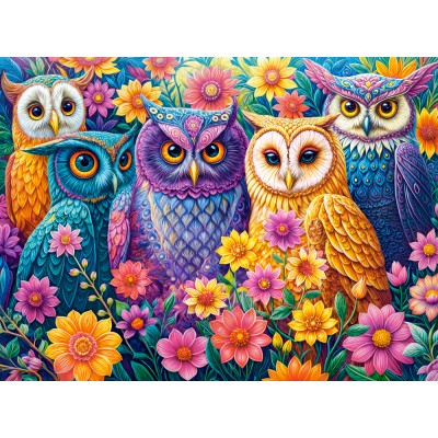 Puzzle 3000 piese Castorland - Flower Owl Meeting (Castorland-300723)