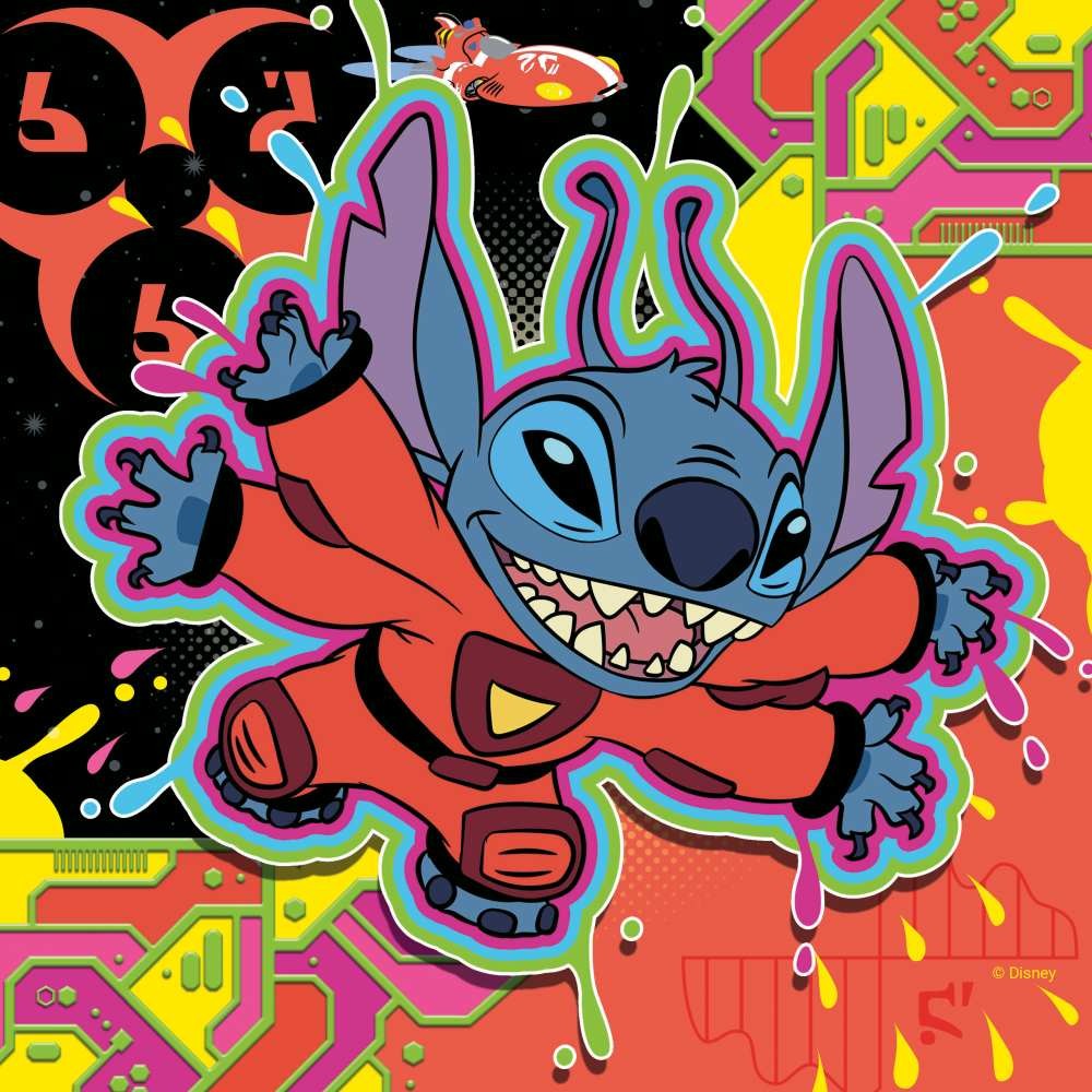 Puzzle 3x49 Piese Ravensburger - Disney Stitch in Ritmul Muzicii (Ravensburger-01070)