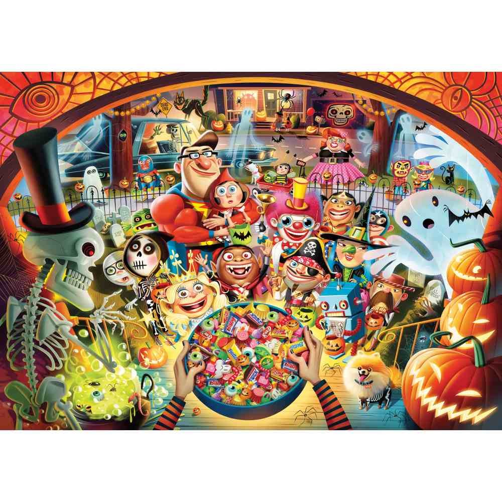 Puzzle 1000 Piese Ravensburger - Halloween Trick or Treat (Ravensburger-01348)