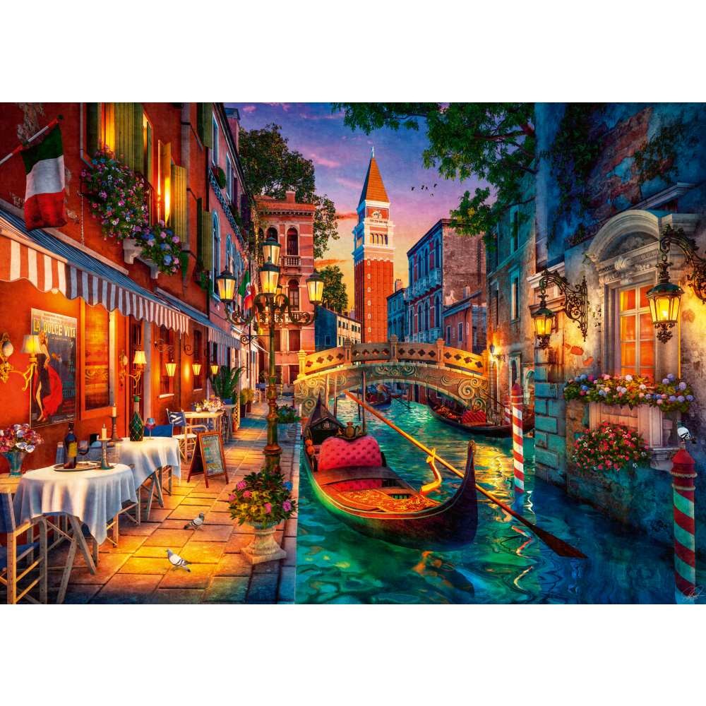 Puzzle 1000 Piese Ravensburger - Venetia in Lumina Noptii (Ravensburger-01439)
