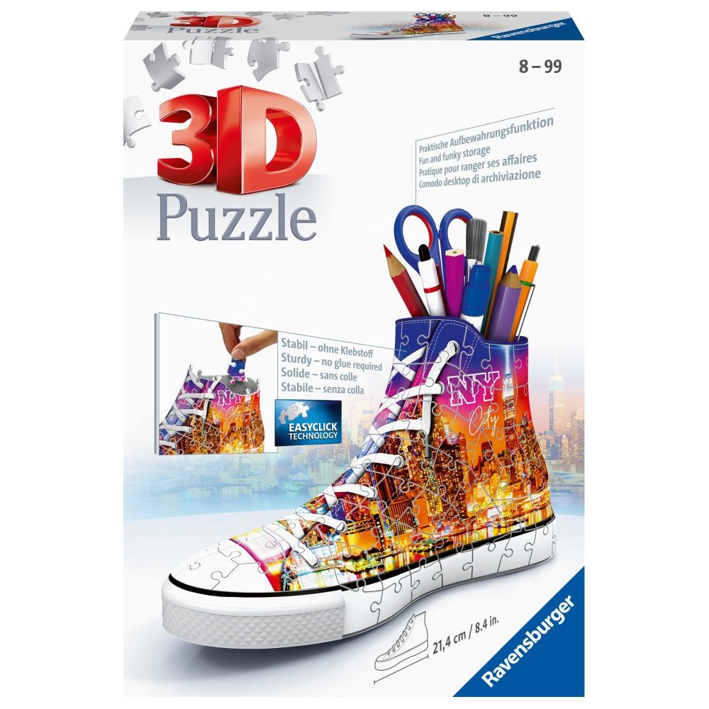 Puzzle 3D Cu 108 Piese Ravensburger - Suport Pixuri Sneaker New York (Ravensburger-11152)