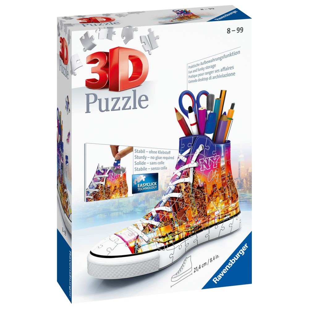 Puzzle 3D Cu 108 Piese Ravensburger - Suport Pixuri Sneaker New York (Ravensburger-11152)