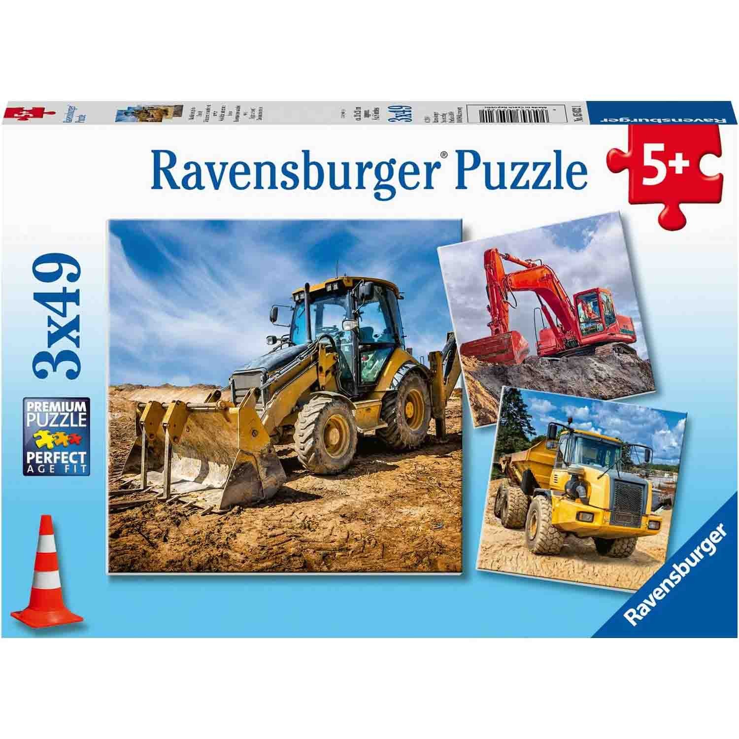 Puzzle 3x49 Piese Ravensburger - Utilaje Constructii (Ravensburger-05032)