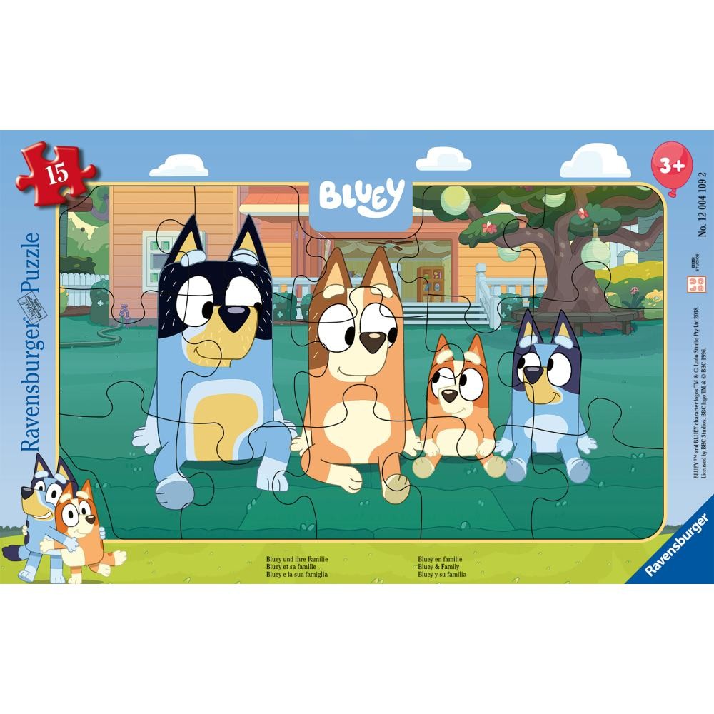 Puzzle 15 Piese Tip Ramă Ravensburger - Bluey...