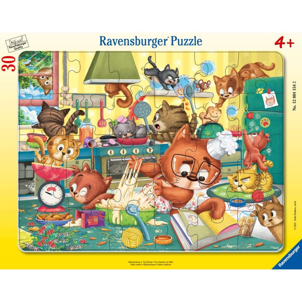 Puzzle 30 Piese Tip Ramă Ravensburger - Haosul Pisicilor...