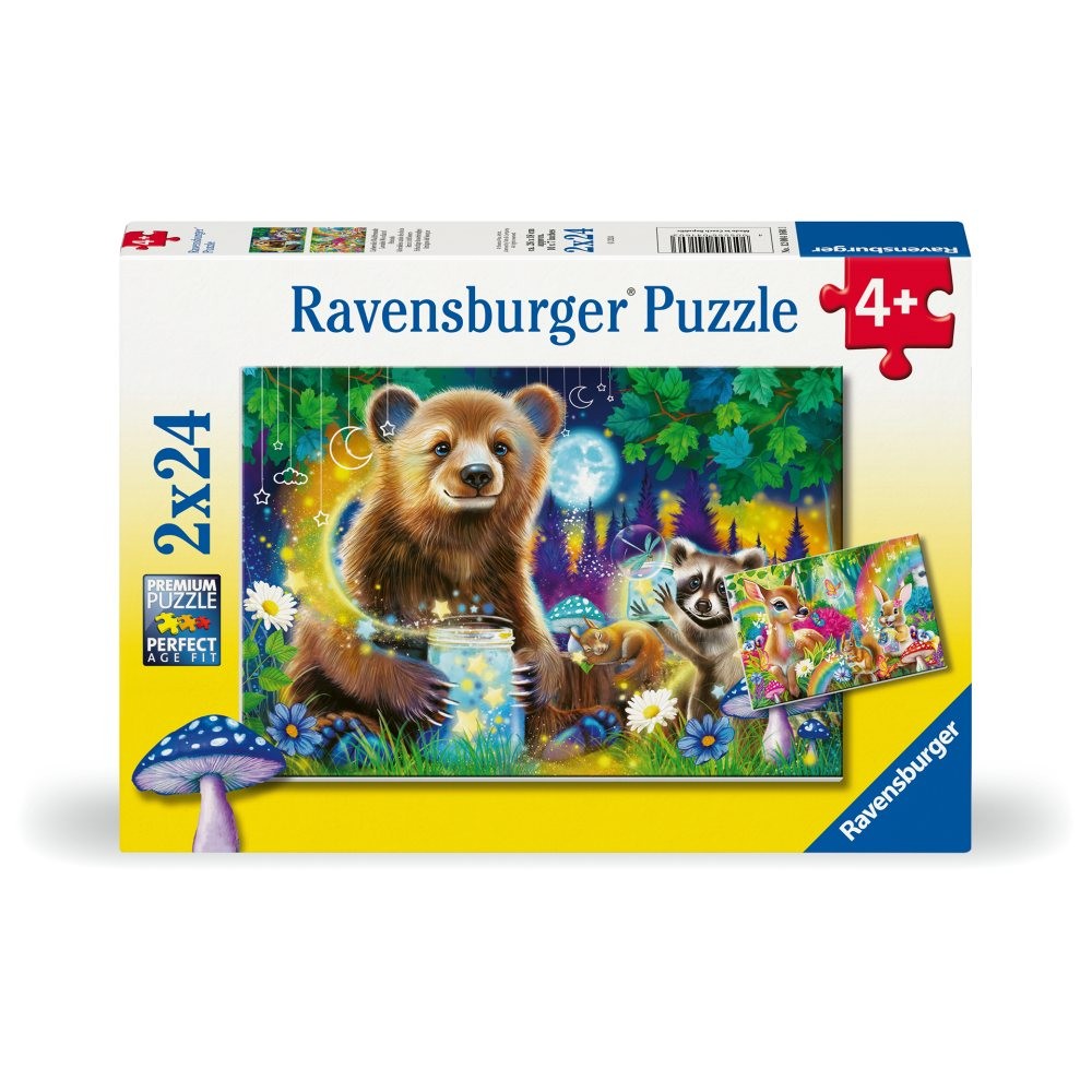 Puzzle 2x24 Piese Ravensburger - Prietenii Dragalasi Ai Padurii (Ravensburger-04160)