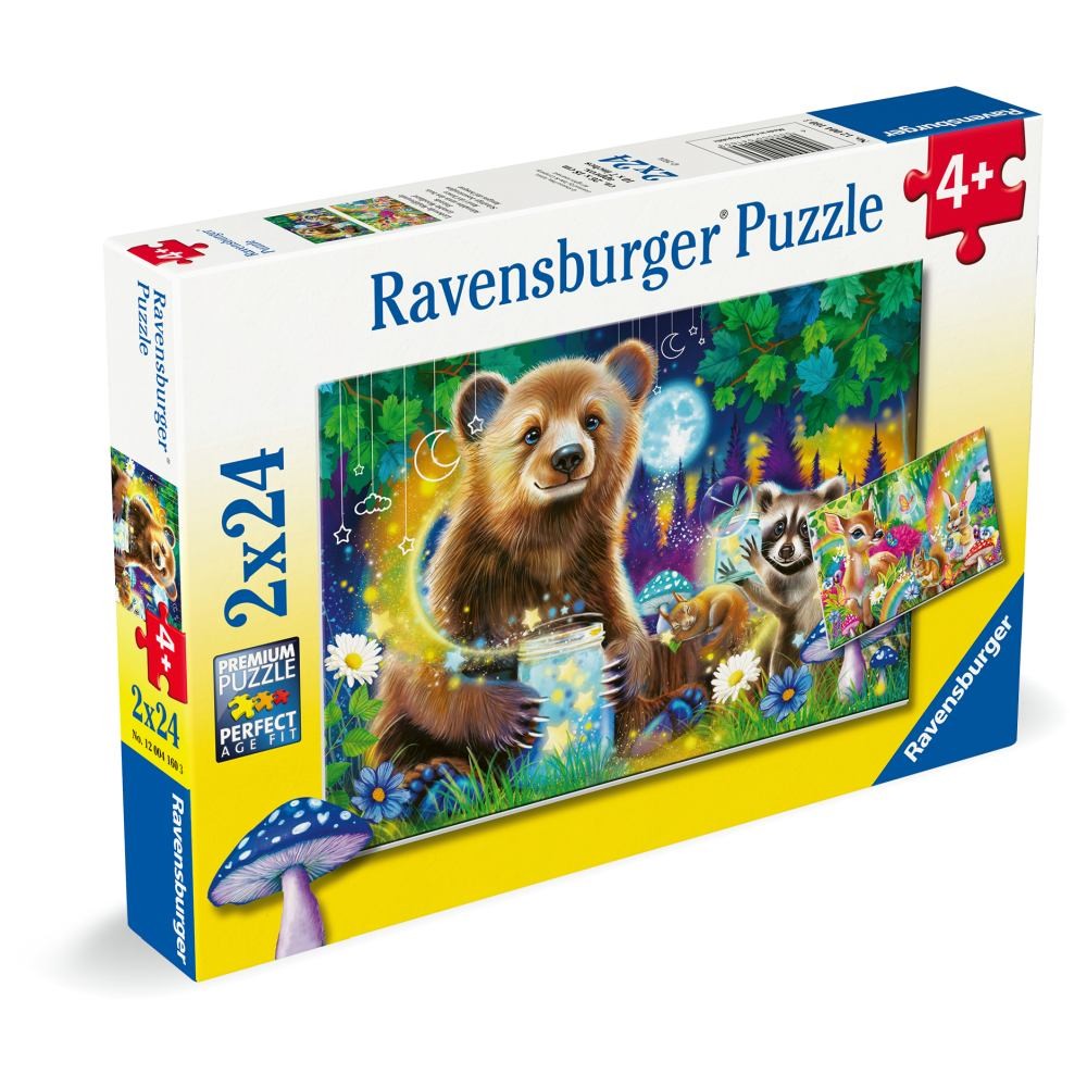 Puzzle 2x24 Piese Ravensburger - Prietenii Dragalasi Ai Padurii (Ravensburger-04160)