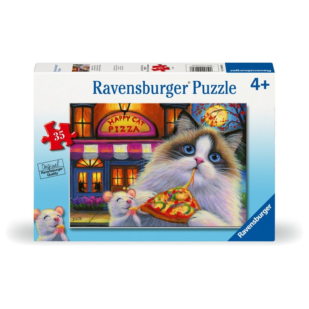 Puzzle 35 Piese Ravensburger - Pisica Mancand Pizza...