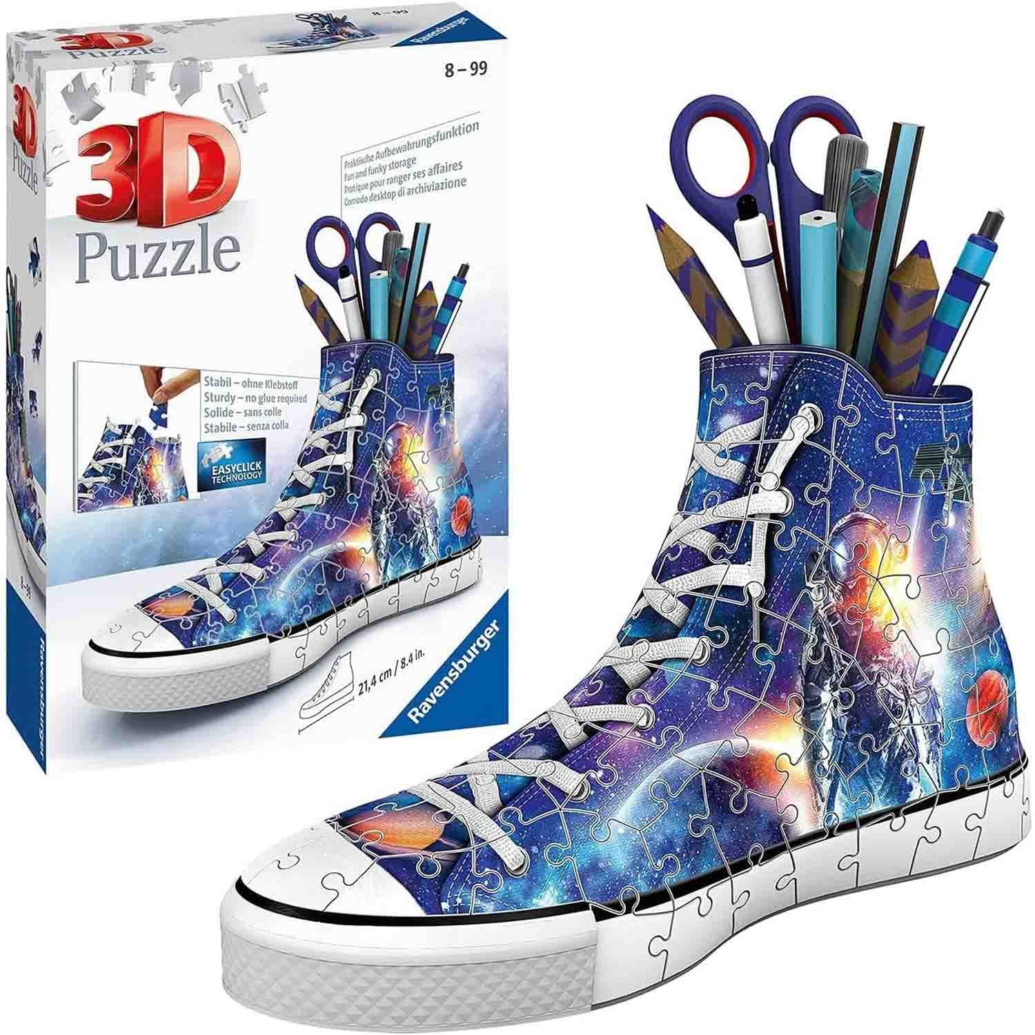 Puzzle 3D Cu 108 Piese Ravensburger - Suport Pixuri Sneaker Astronaut (Ravensburger-11251)