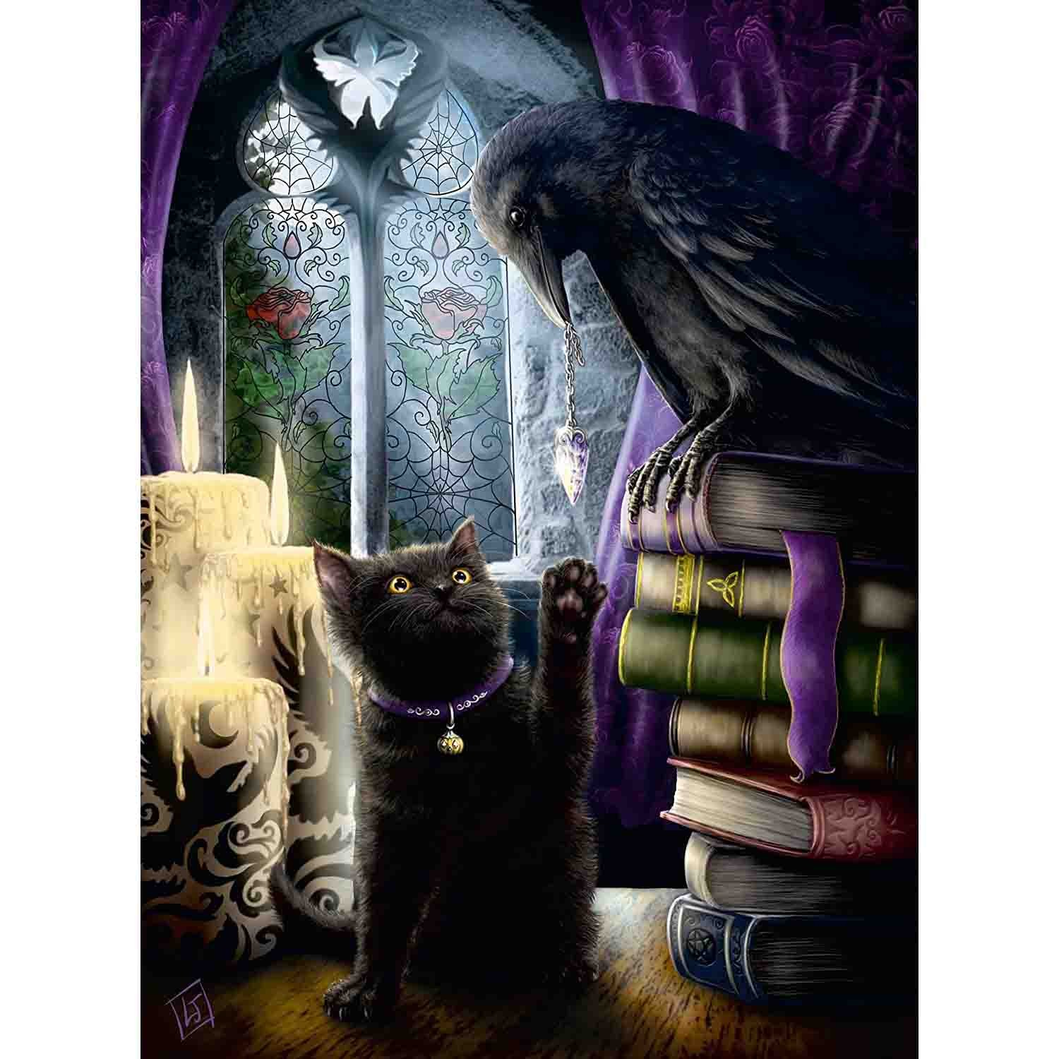 Puzzle 500 Piese Ravensburger - Pisica Neagra Si Corb...