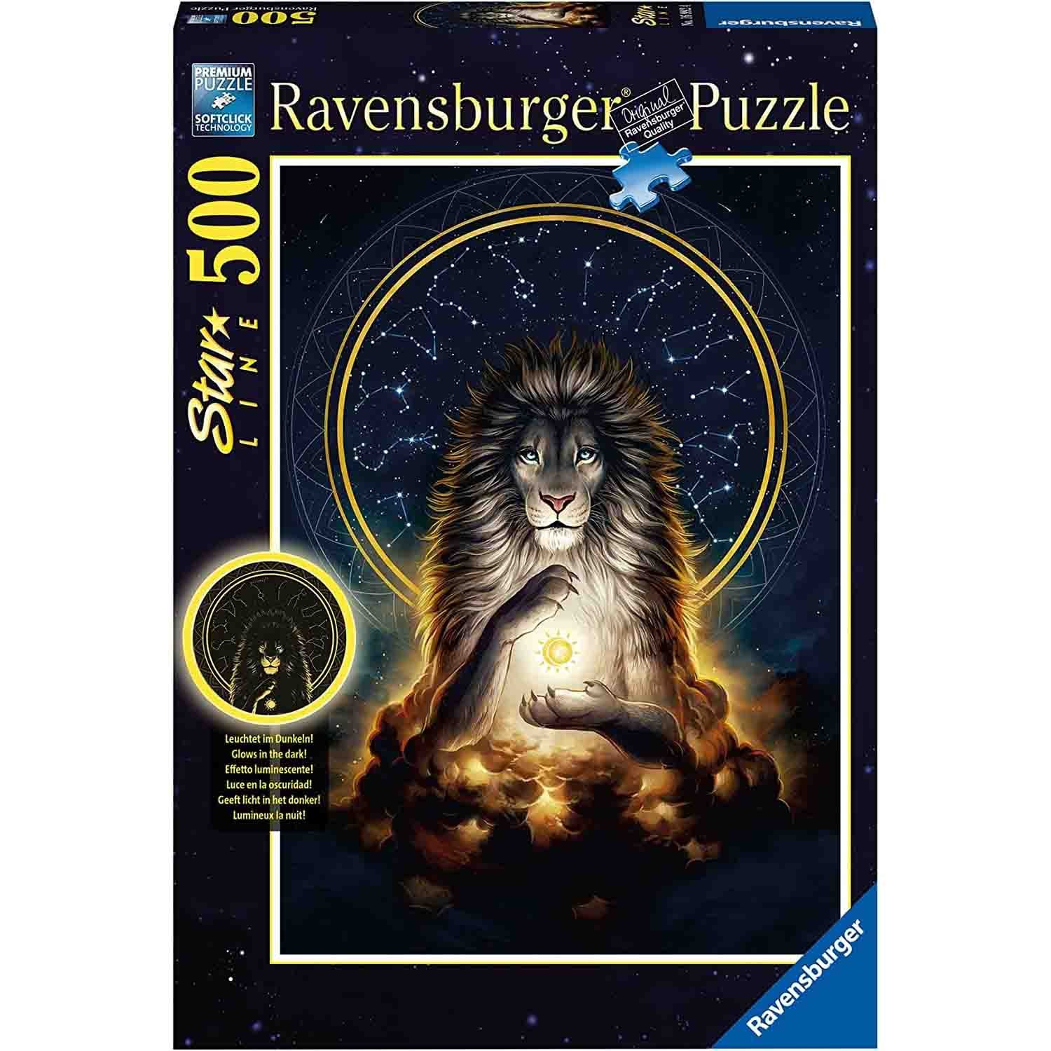 Puzzle 500 Piese Ravensburger - Leu Starline Lumineaza in Intuneric (Ravensburger-16992)