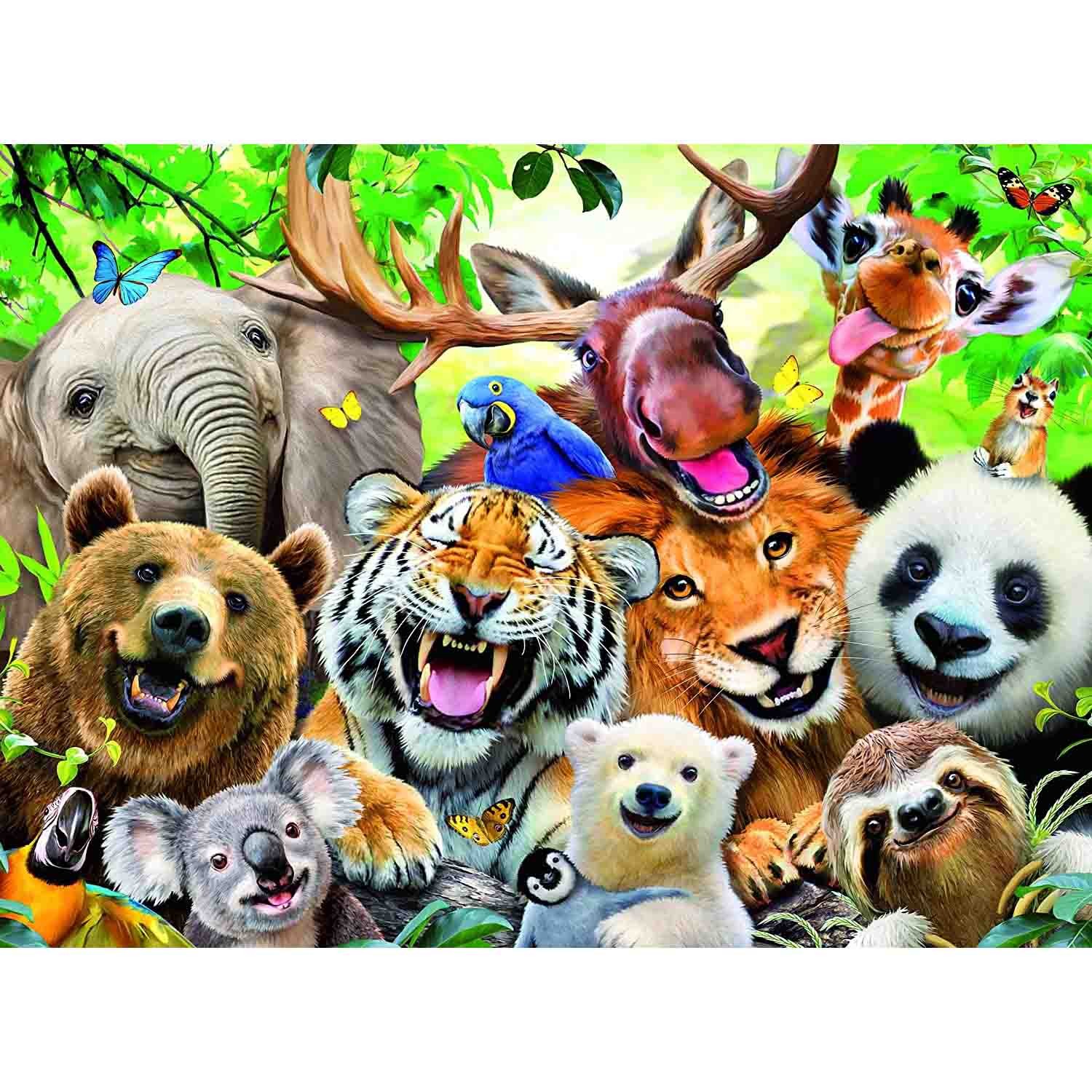 Puzzle 300 Piese Ravensburger - Selfie Cu Animale Exotice (Ravensburger-13354)