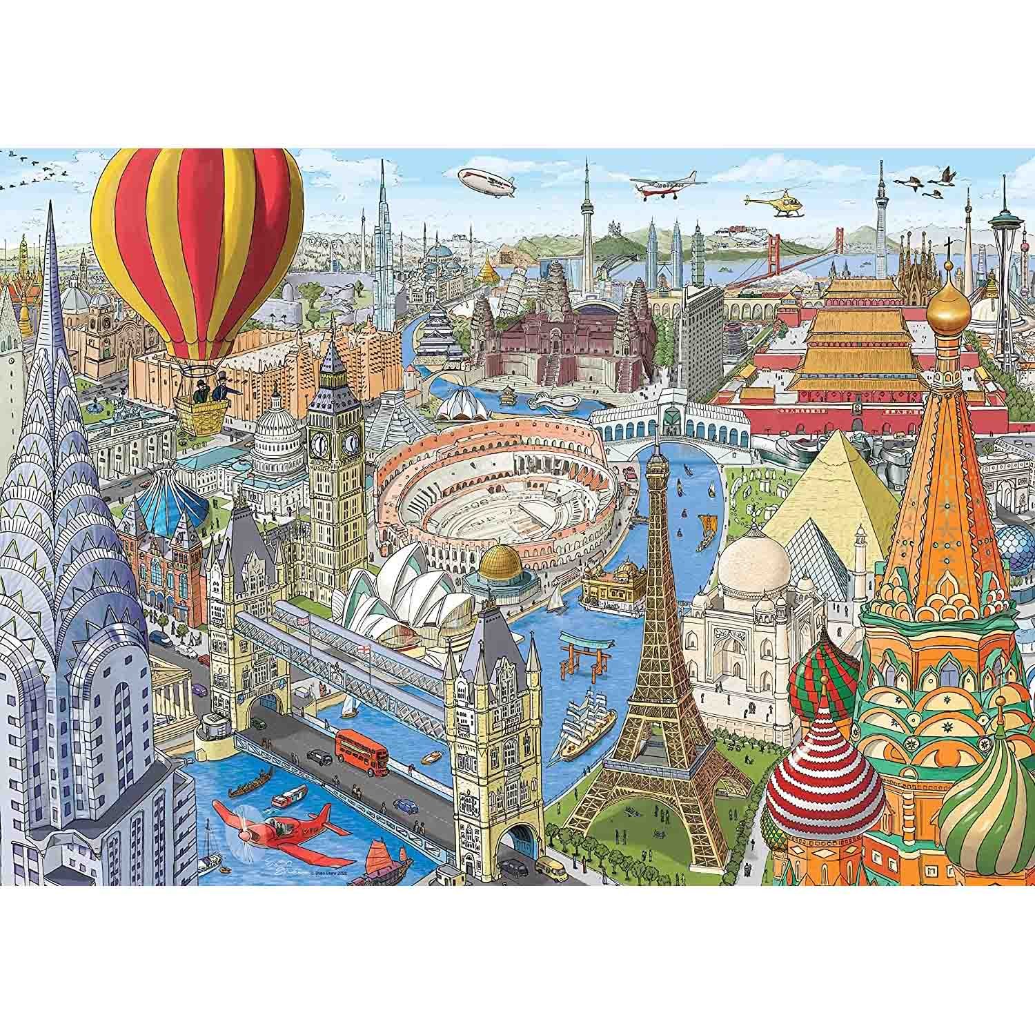Puzzle 1000 Piese Ravensburger - Ocolul Pamantului in 80...