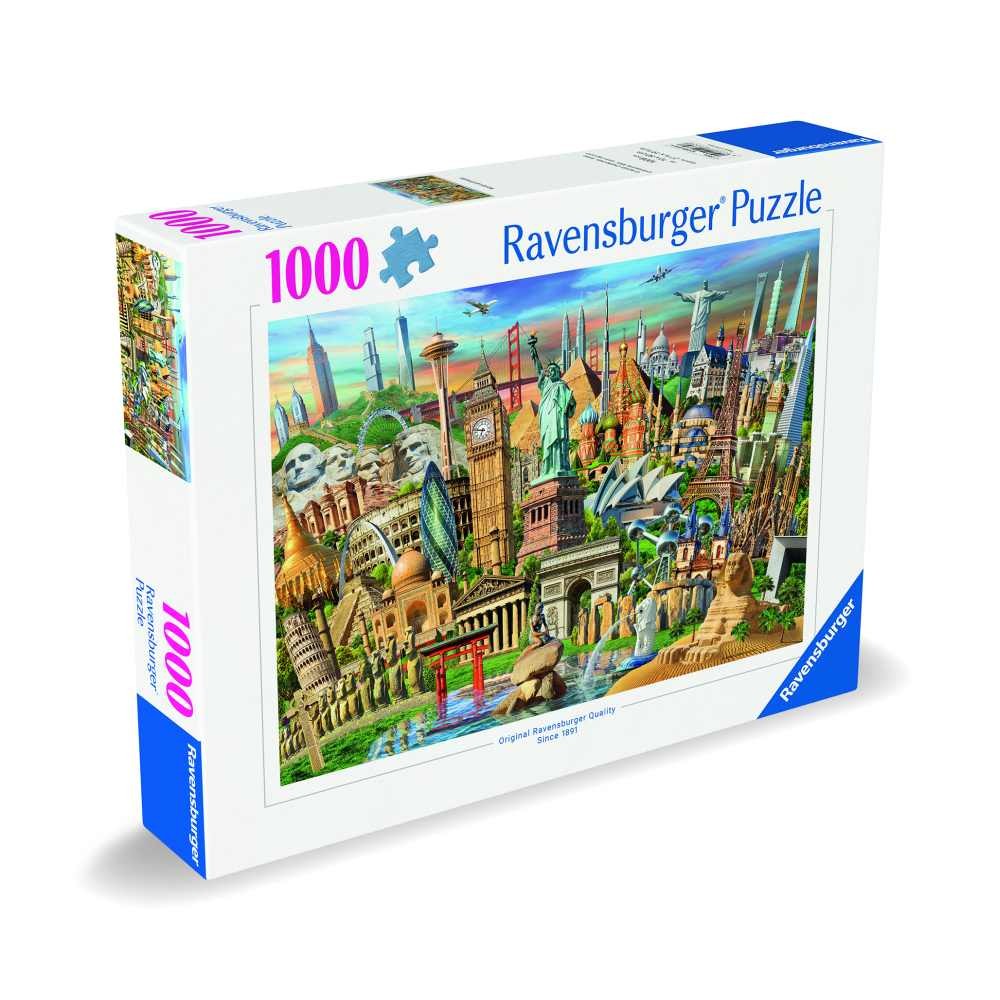 Puzzle 1000 Piese Ravensburger - Obiective Turistice Mondiale (Ravensburger-00332)