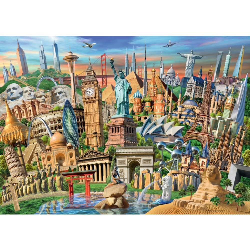 Puzzle 1000 Piese Ravensburger - Obiective Turistice Mondiale (Ravensburger-00332)