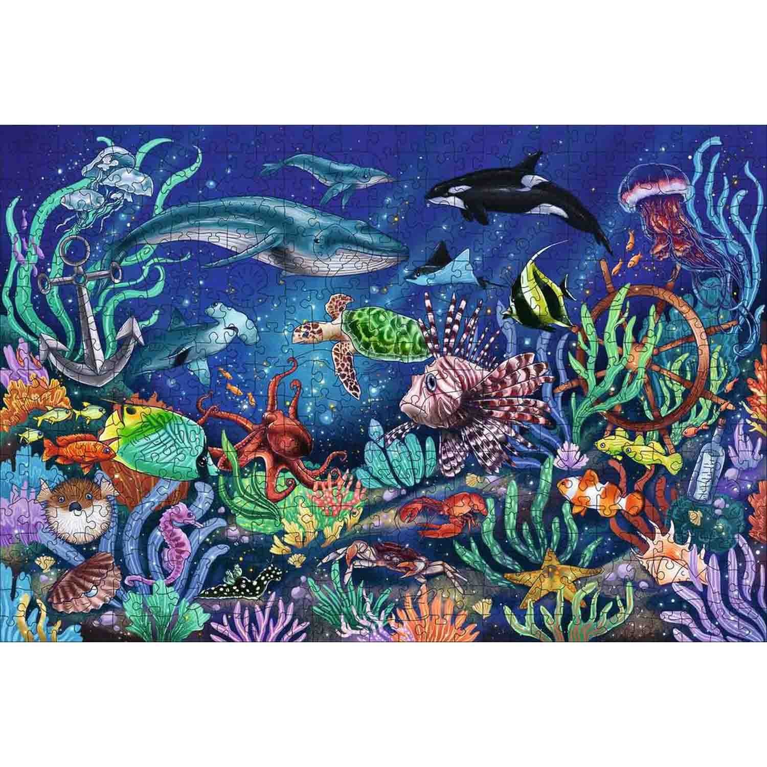 Puzzle 500 Piese Ravensburger - Lemn Lumea Subacvatica (Ravensburger-17515)