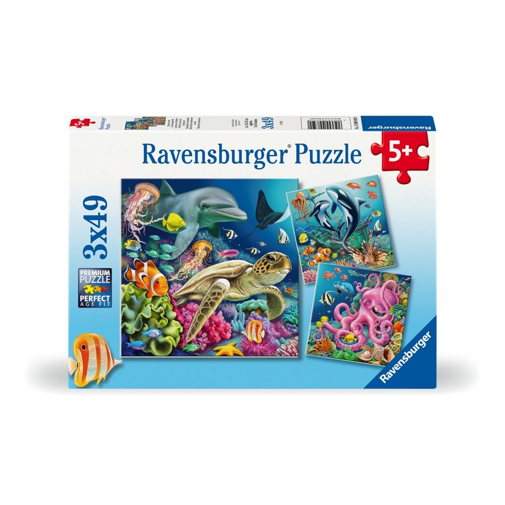 Puzzle 3x49 Piese Ravensburger - Animale in Lumea Subacvatica (Ravensburger-00859)