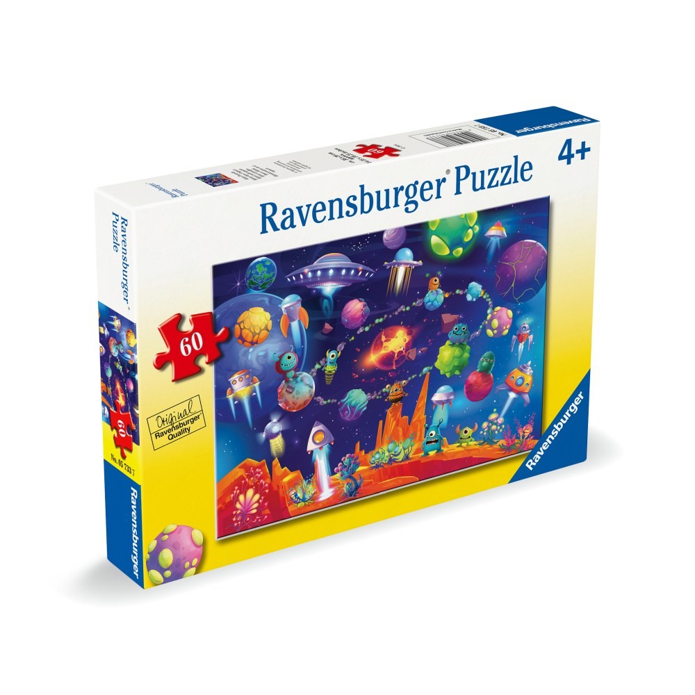 Puzzle 60 Piese Ravensburger - Monstri in Spatiu (Ravensburger-05733)