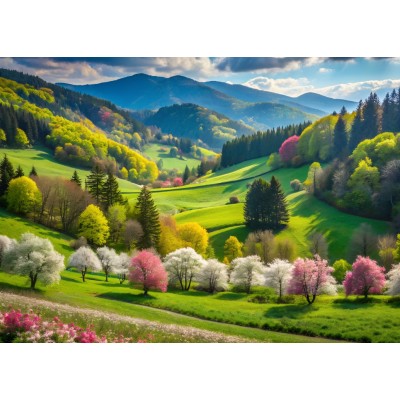 Puzzle 500 piese Alipson - Spring Walk (Alipson-Puzzle-F-50180) 2