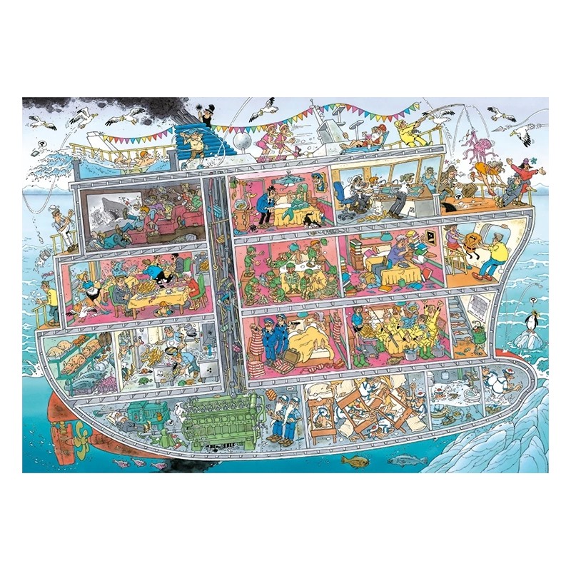 Puzzle 1000 piese Jumbo - Jan Van Haasteren: Cruise Ship (Jumbo-00605)
