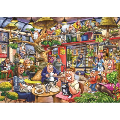 Puzzle 1000 piese Jumbo - Wasgij Mystery 28 - Feline Frenzy! (1000 pieces) (Jumbo-00506) 2