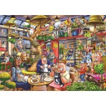 Puzzle 1000 piese Jumbo - Wasgij Mystery 28 - Feline Frenzy! (1000 pieces) (Jumbo-00506)