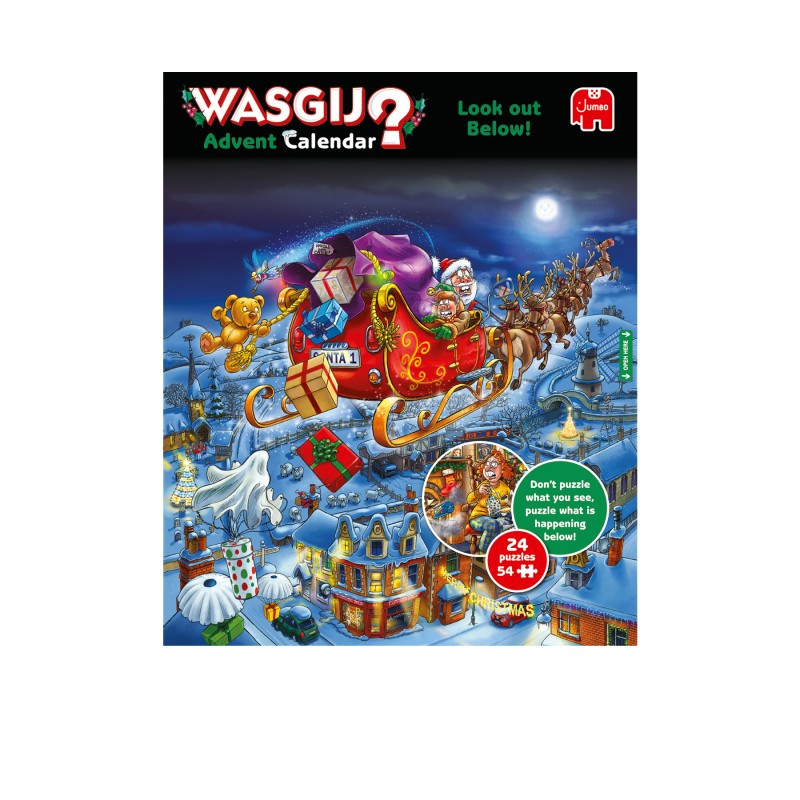 Puzzle 54 piese Jumbo - Wasgij - Advent Calendar 2025 - Reindeer Rumpus! (Jumbo-00707)