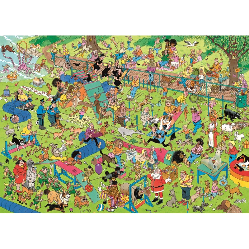 Puzzle 1000 piese Jumbo - Jan Van Haasteren: Dog Parkour (Jumbo-00624)