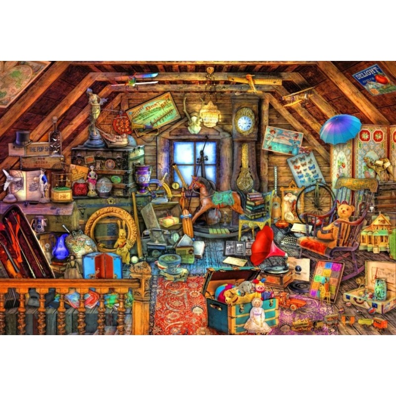 Puzzle 1000 piese Bluebird - Aimee Stewart: Hidden Object Attic (Bluebird-Puzzle-F-90557)