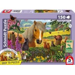 Puzzle 150 piese Schmidt - Steve Crisp:A Sweet Encounter in the Paddock (Schmidt-56526)